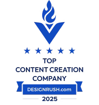 DesignRush Top Content Creation Company 2025 badge