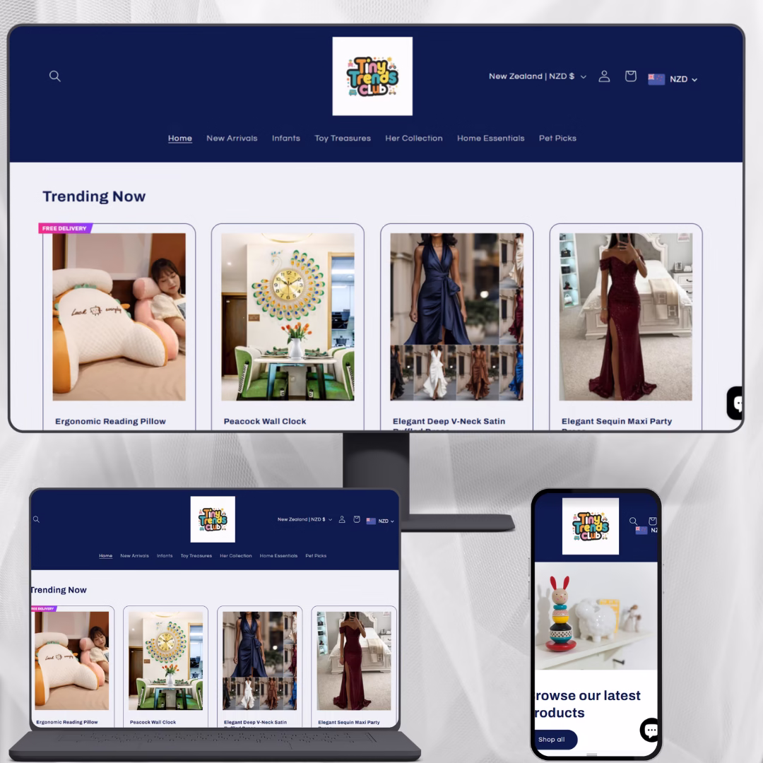 Tiny Trends Club Mock ups